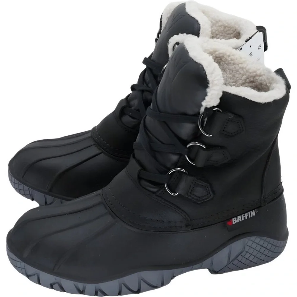 Baffin Black Insulated Boots with White Lining - Picture 1 of 5